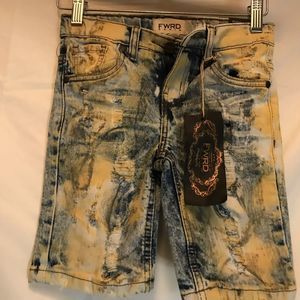 New FWRD Denim Boy’s Distressed Stonewash Jean Shorts, Size 6